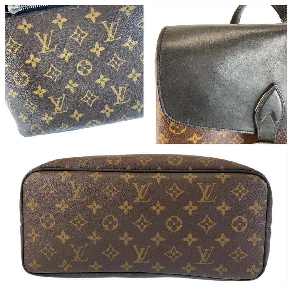 LOUIS VUITTON Black Monogram Leather Backpack - Picture 7 of 10